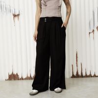 Pantalón Recto Tiro Medio Mujer