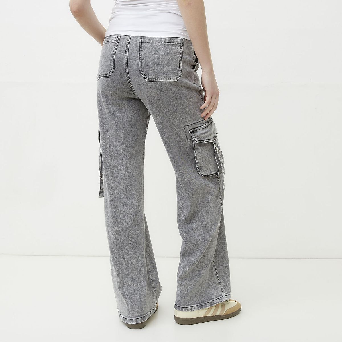 SYBILLA - Jeans Cargo Tiro Medio Mujer Sybilla