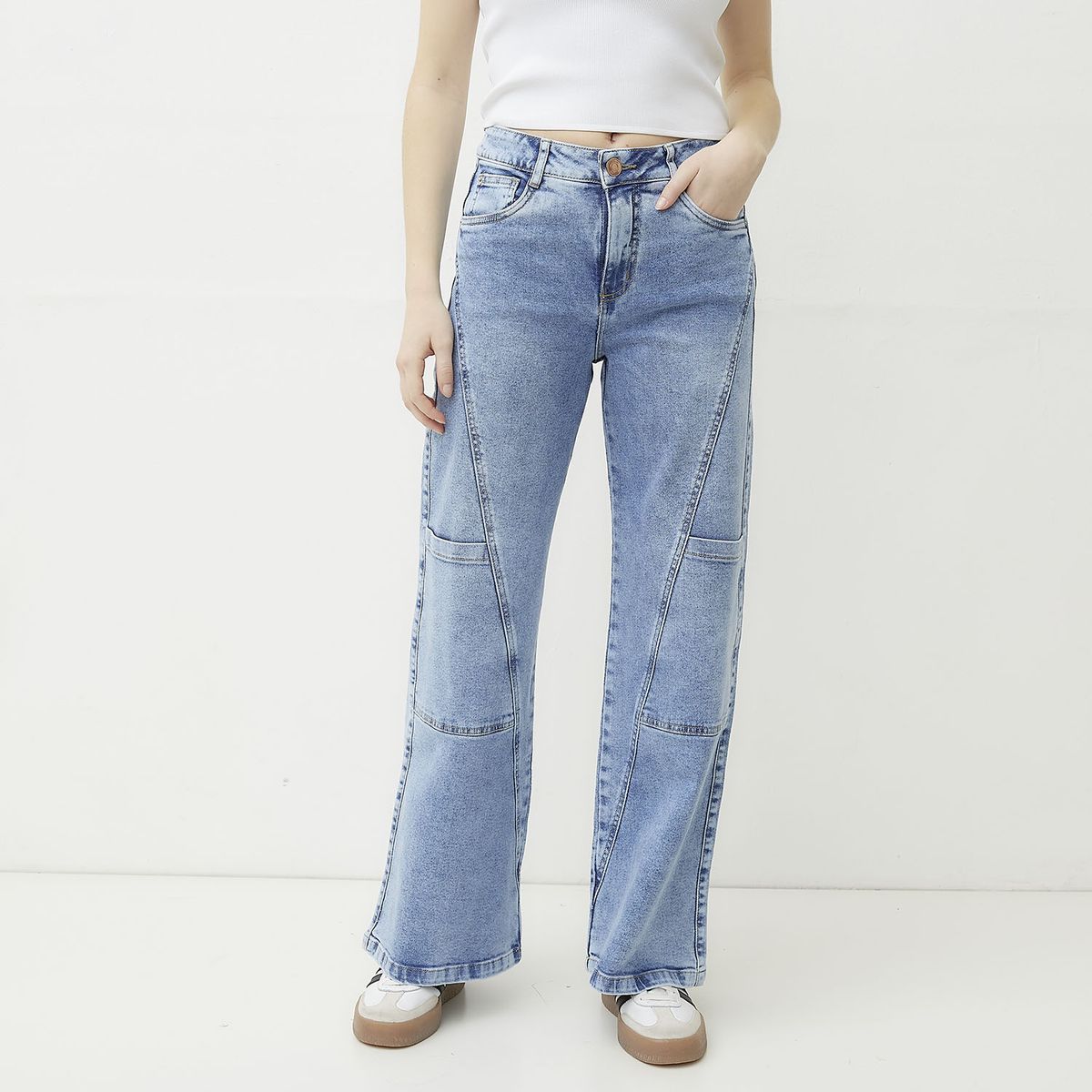 SYBILLA - Jeans Wide Leg Tiro Medio Mujer Sybilla