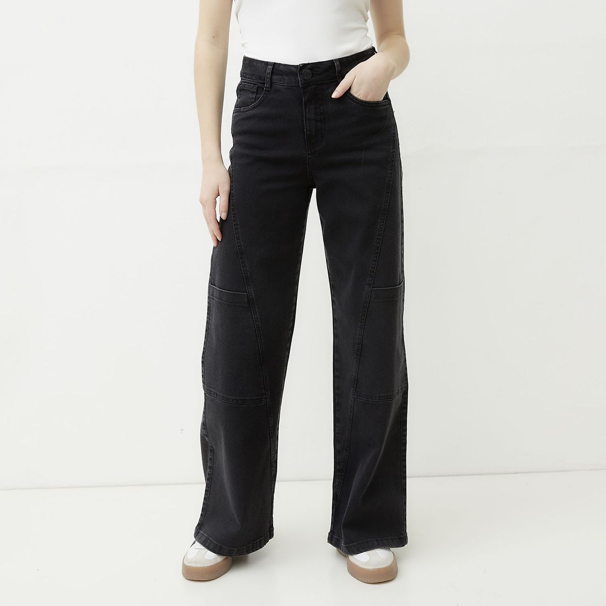 SYBILLA - Jeans Wide Leg Tiro Medio Mujer Sybilla