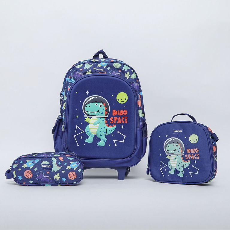 Pack Escolar Mochila con rueditas + Lonchera + Estuche