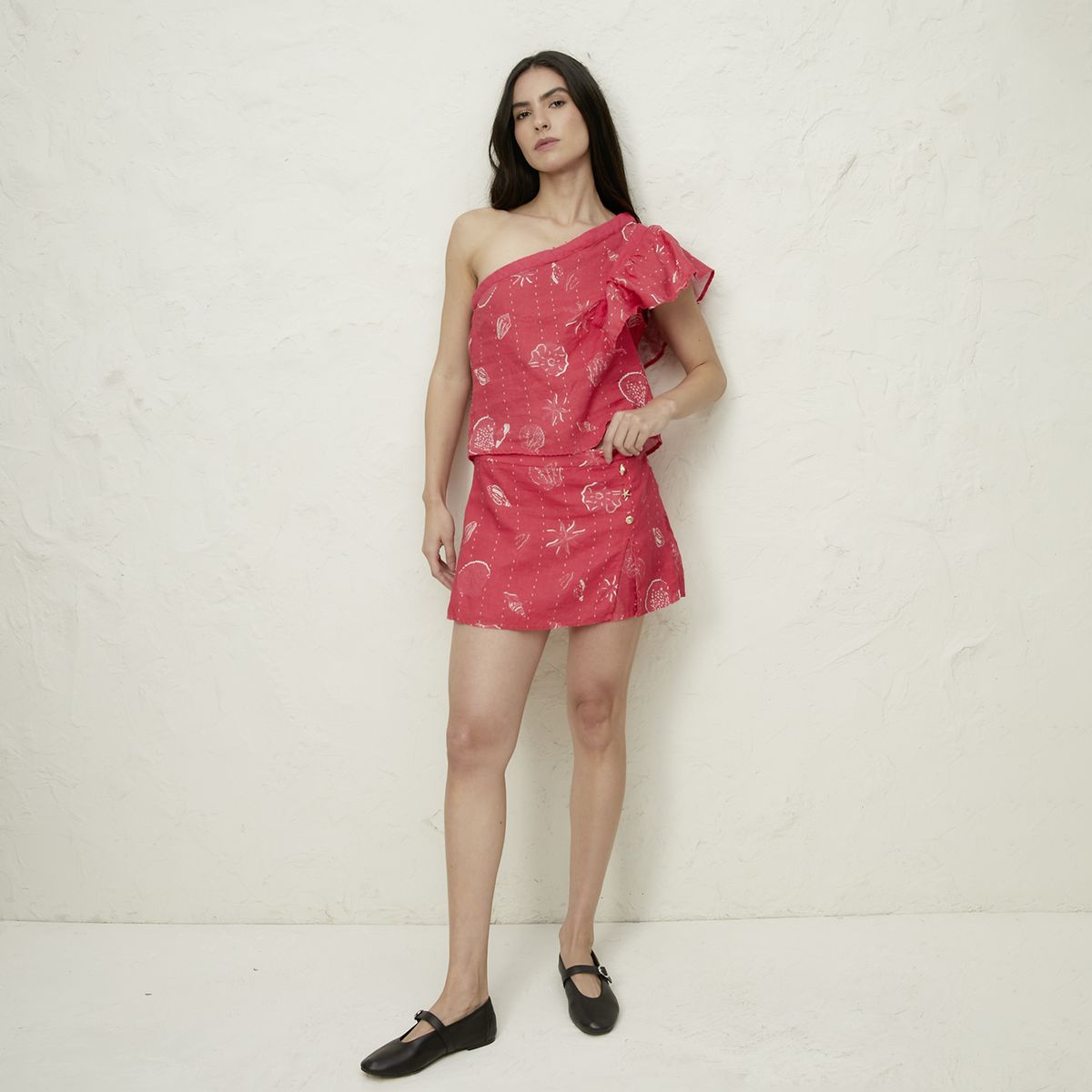 BASEMENT - Falda Short Mujer 100% Lino x Fran Larrain Basement