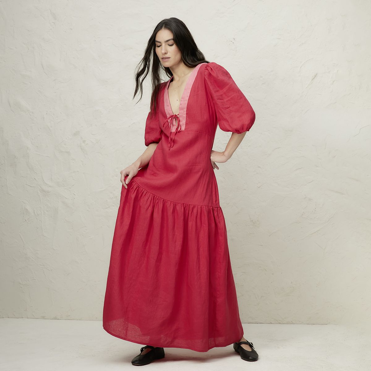 BASEMENT - Vestido Mujer 100% Lino x Fran Larrain Basement