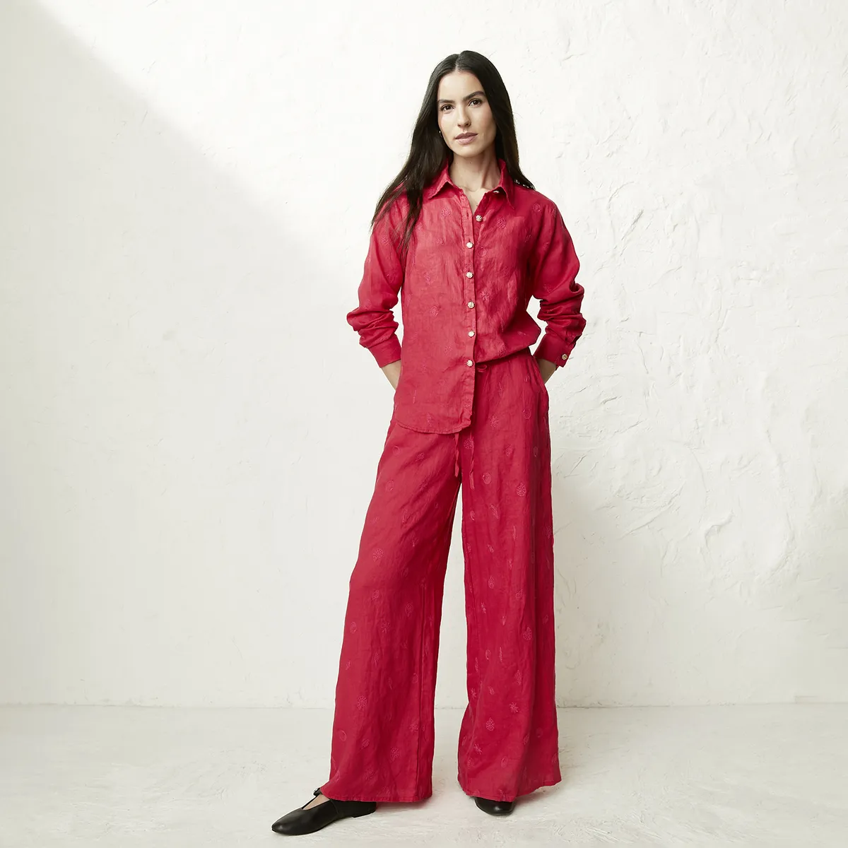 BASEMENT - Pantalón Mujer 100% Lino x Fran Larrain Basement