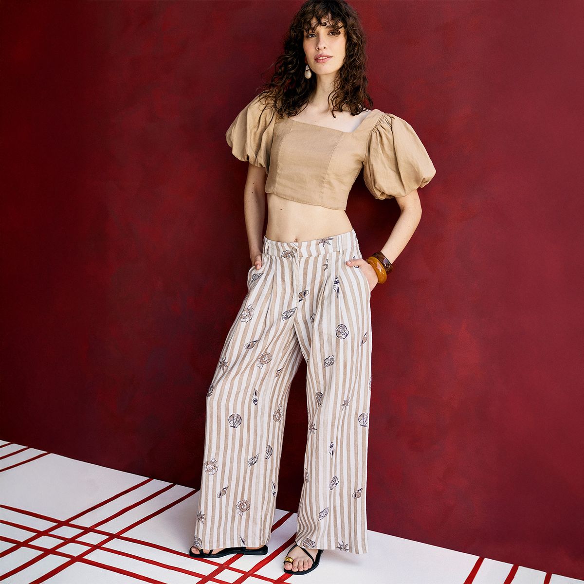 BASEMENT - Blusa Mujer 100% Lino x Fran Larrain Basement