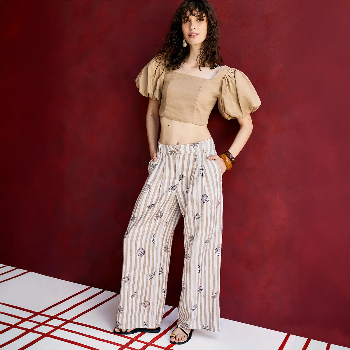 BASEMENT - Blusa Mujer 100% Lino x Fran Larrain Basement