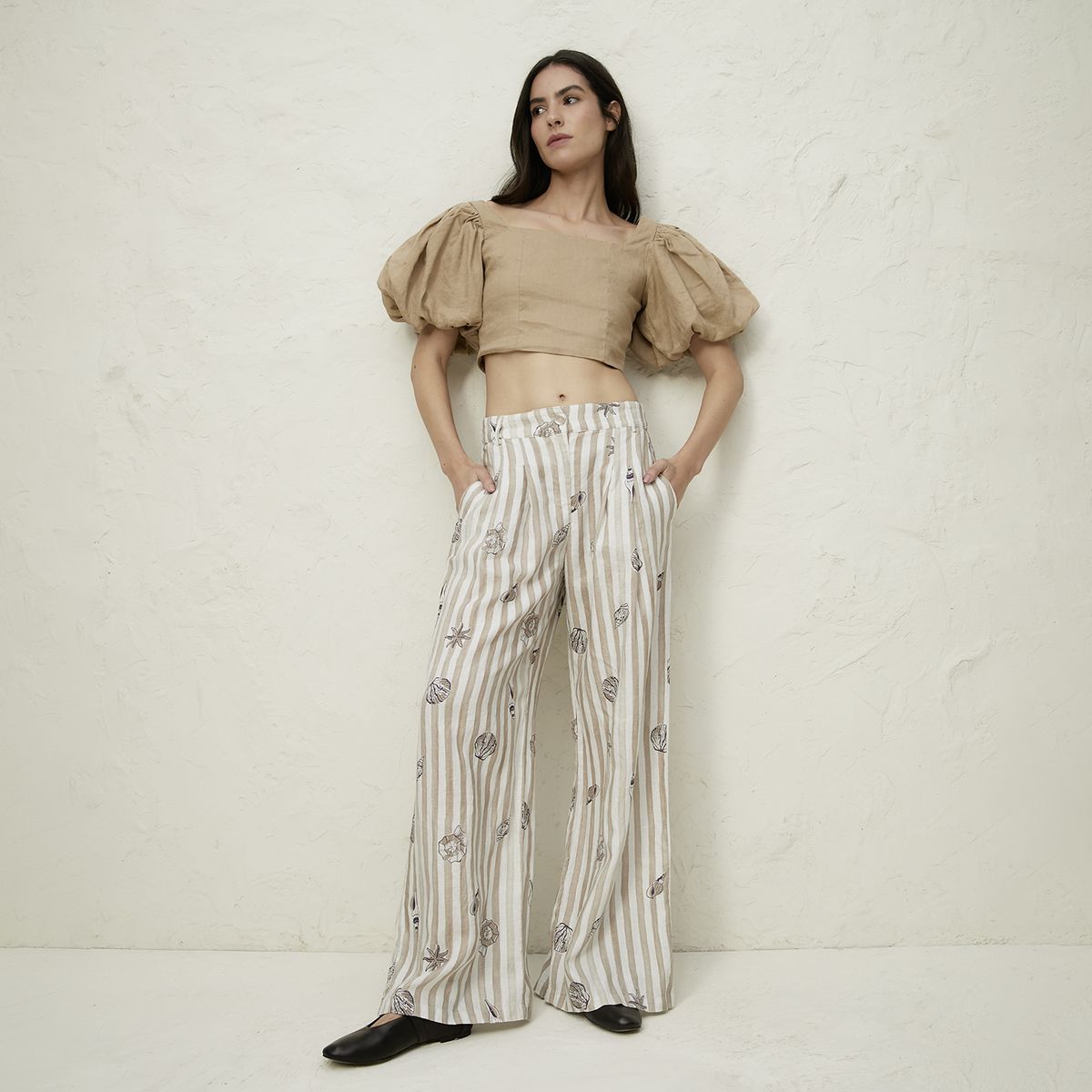 BASEMENT - Pantalón Mujer 100% Lino x Fran Larrain Basement