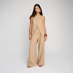 BASEMENT - Pantalón Mujer 100% Lino x Fran Larrain