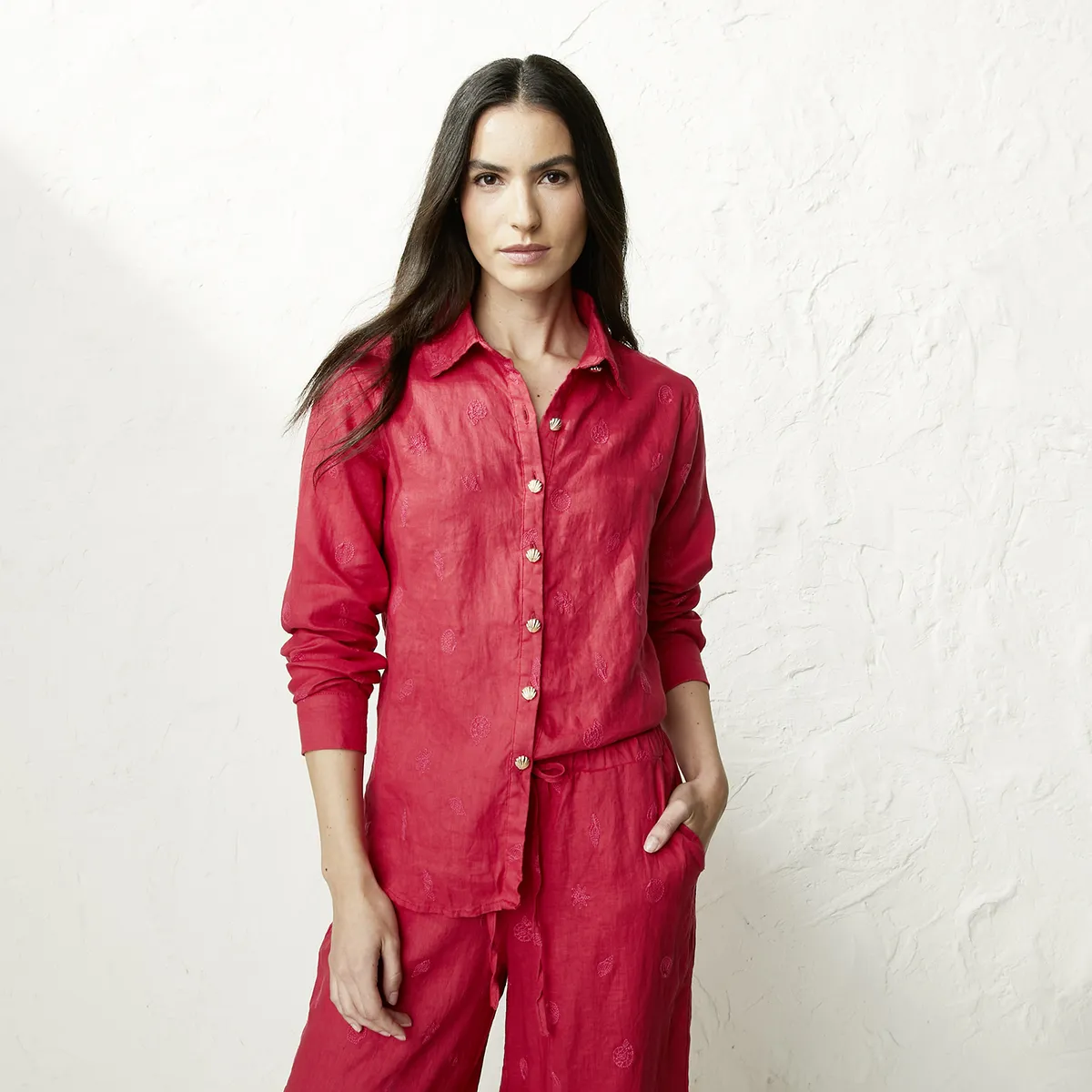 BASEMENT - Blusa Mujer 100% Lino x Fran Larrain Basement