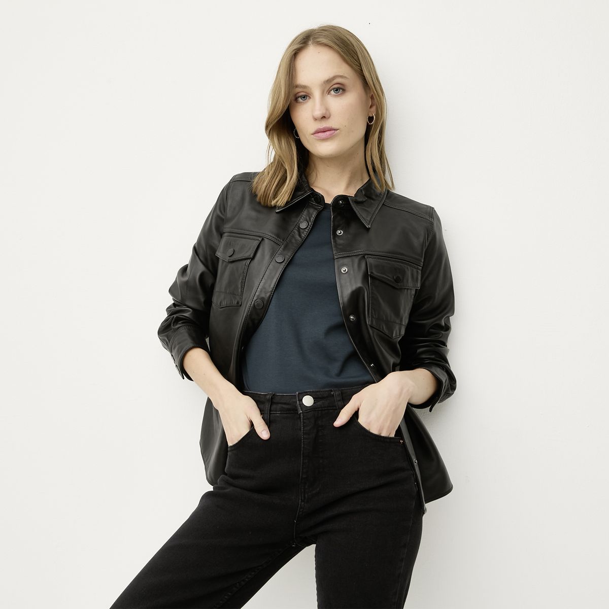 WOLF&HANK - Chaqueta de Cuero Mujer Wolf&Hank