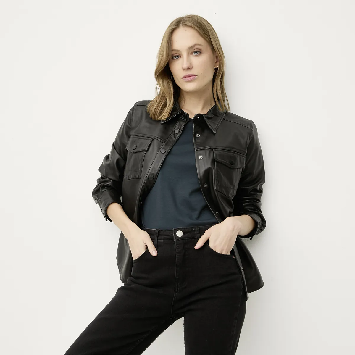 WOLF&HANK - Chaqueta de Cuero Mujer Wolf&Hank