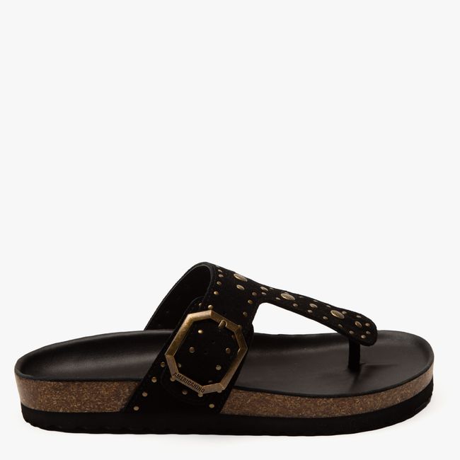 AMERICANINO - Sandalia Mujer Cuero Negro Americanino