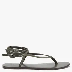 BASEMENT - Sandalia Mujer Cuero Verde x Paula Mekis
