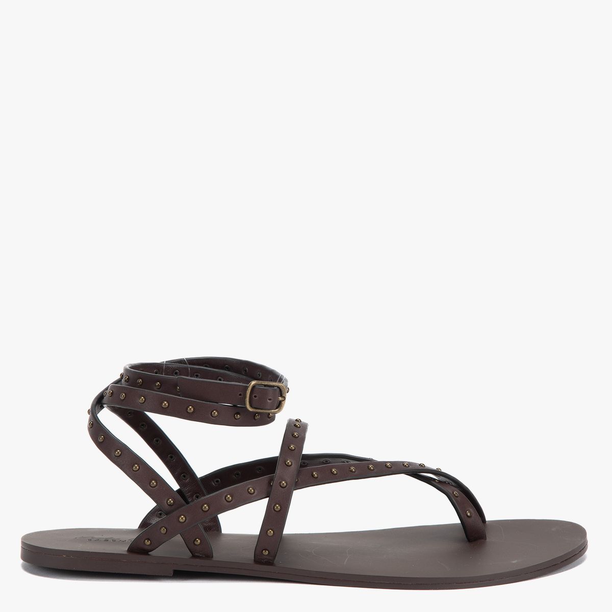 BASEMENT - Sandalia Mujer Cuero Café x Paula Mekis