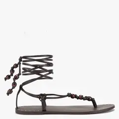 BASEMENT - Sandalia Mujer Cuero Café x Paula Mekis