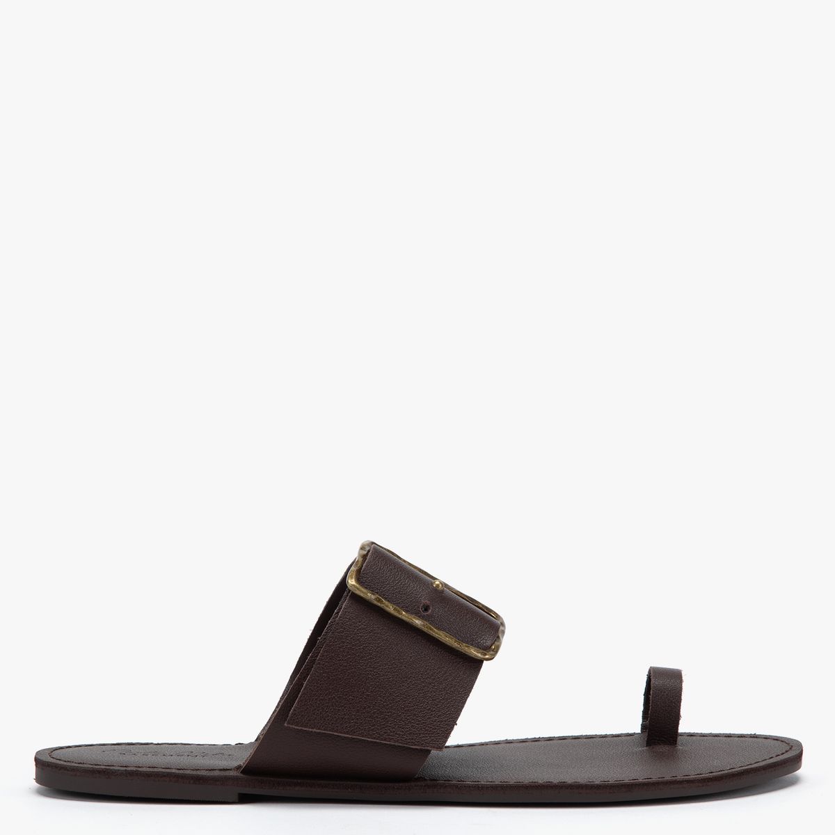 BASEMENT - Sandalia Mujer Cuero Café x Paula Mekis