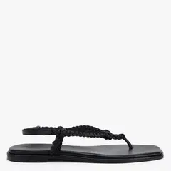 BASEMENT - Sandalia Mujer Cuero Negro x Paula Mekis