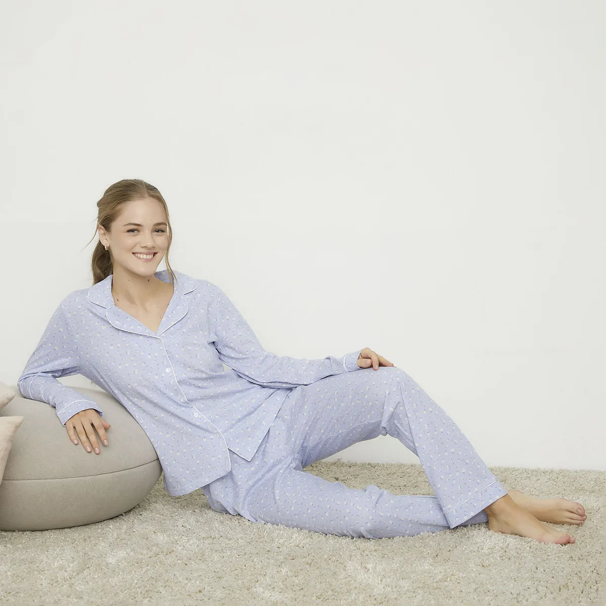 SYBILLA - Pijama Camisero Mujer Manga Larga Sybilla