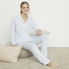 SYBILLA - Pijama Camisero Mujer Manga Larga