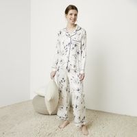 Pijama Camisero Manga Larga Estampado Flores