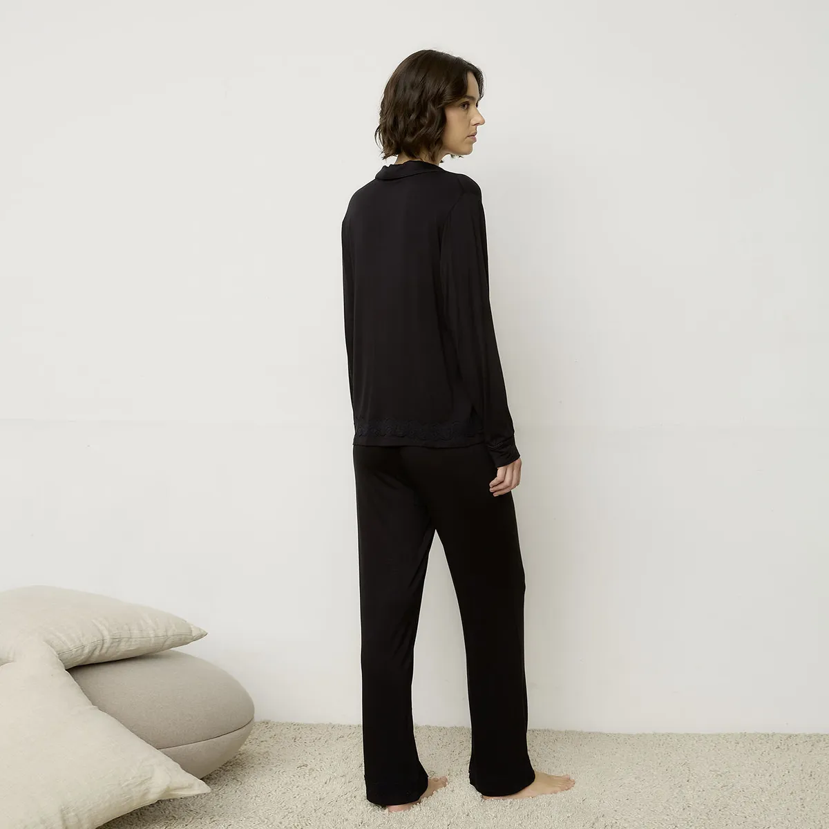 TRIUMPH - Pijama Camisero Manga Larga Liso Mujer