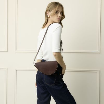 Imagen 2 del producto Bandolera Diseño Liso Mujer Café