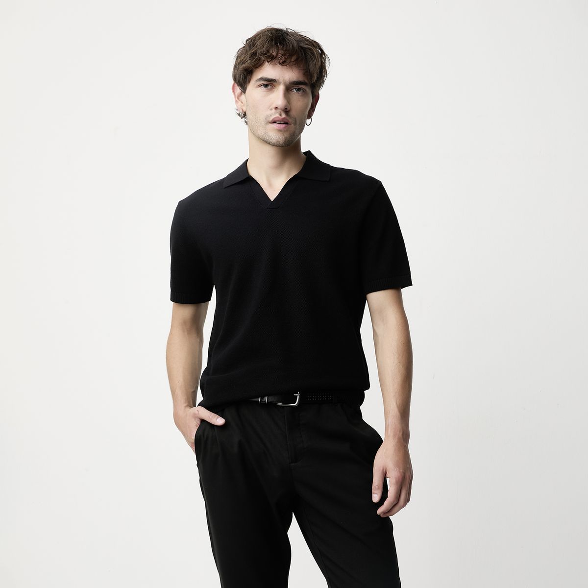 BASEMENT - Polera Manga Corta Algodón Hombre Basement