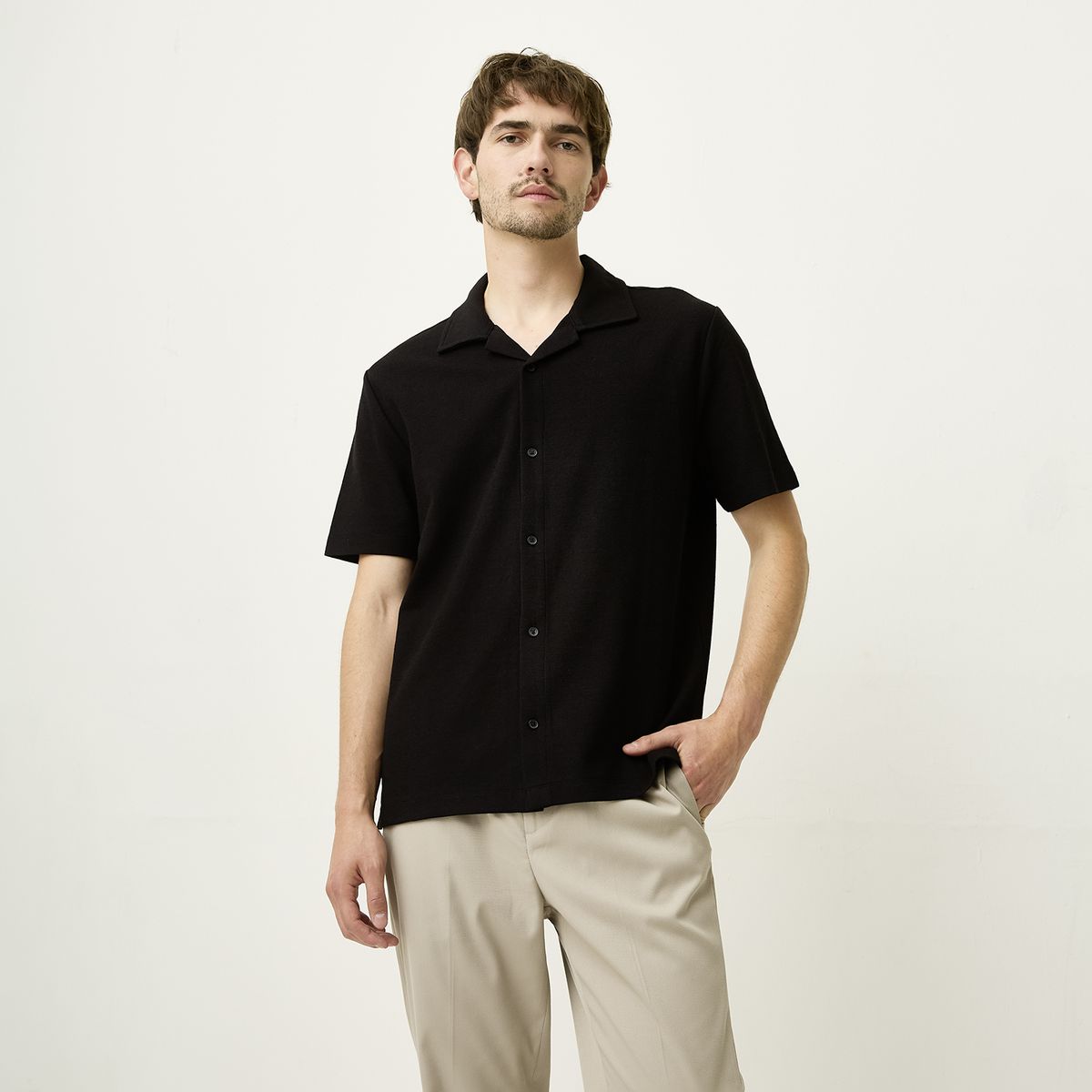 BASEMENT - Camisa Manga Corta Hombre Basement
