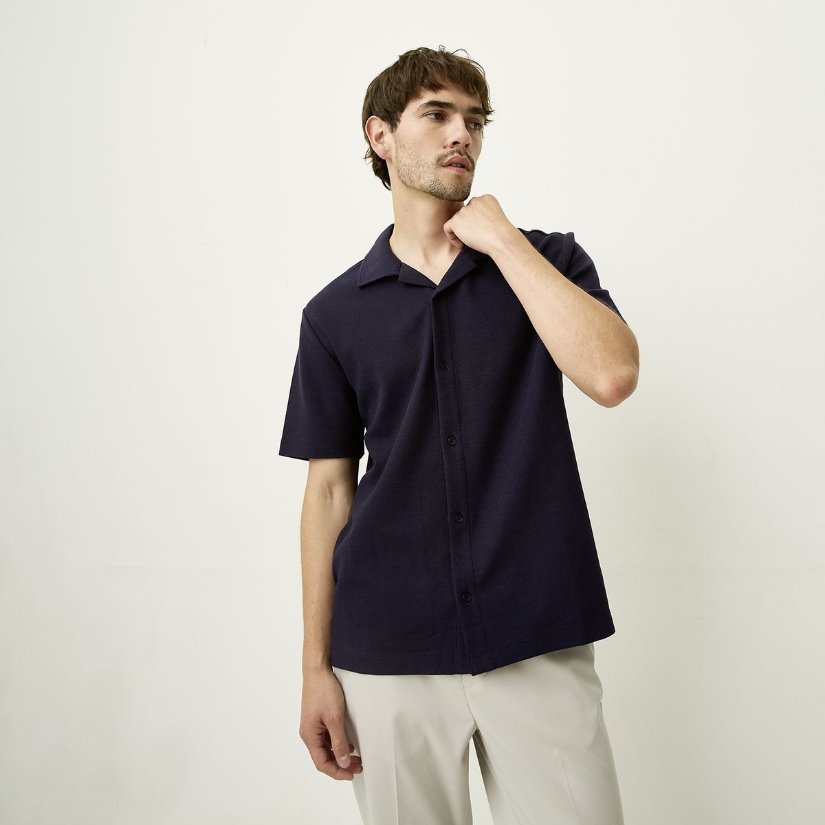 BASEMENT - Camisa Manga Corta Hombre Basement