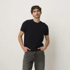 BASEMENT - Polera Manga Corta Algodón Hombre