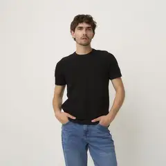 BASEMENT - Polera Manga Corta Algodón Hombre