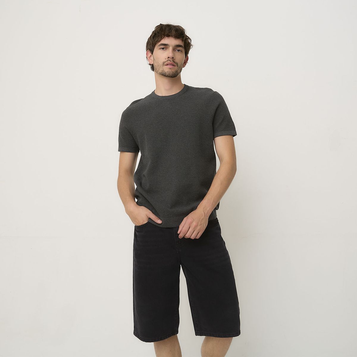 BASEMENT - Polera Manga Corta Algodón Hombre Basement