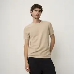 BASEMENT - Polera Manga Corta Algodón Hombre