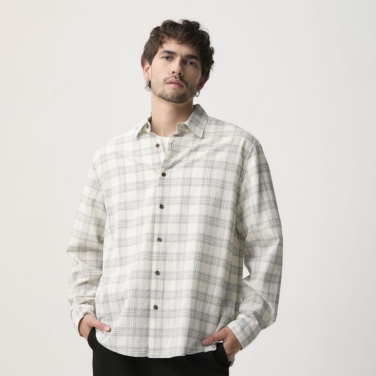 BASEMENT - Camisa Manga Corta Hombre Basement