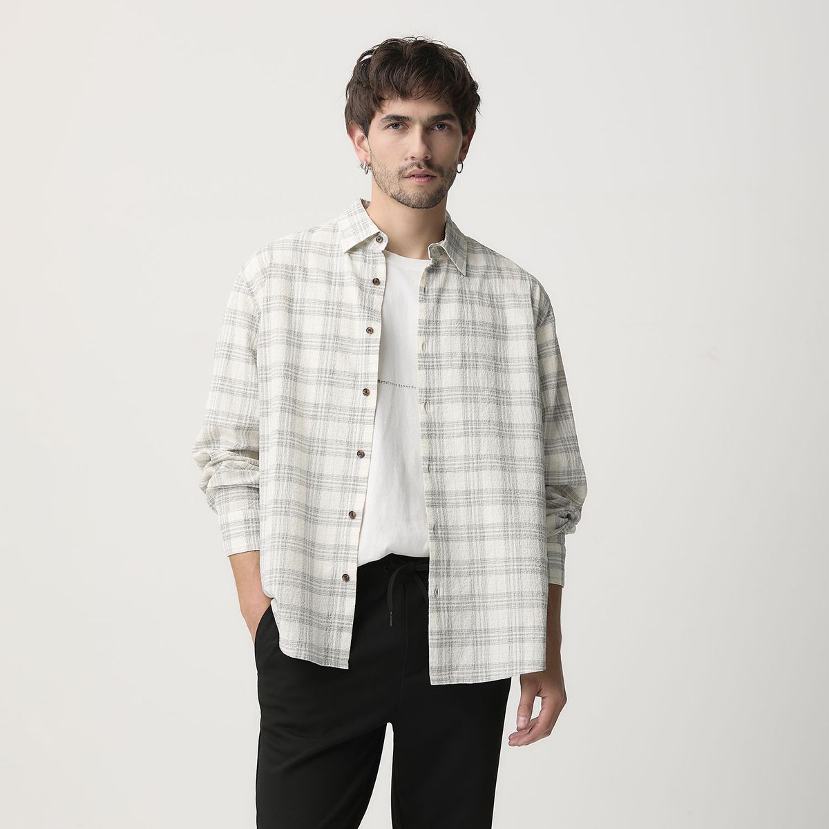 BASEMENT - Camisa Manga Corta Hombre Basement