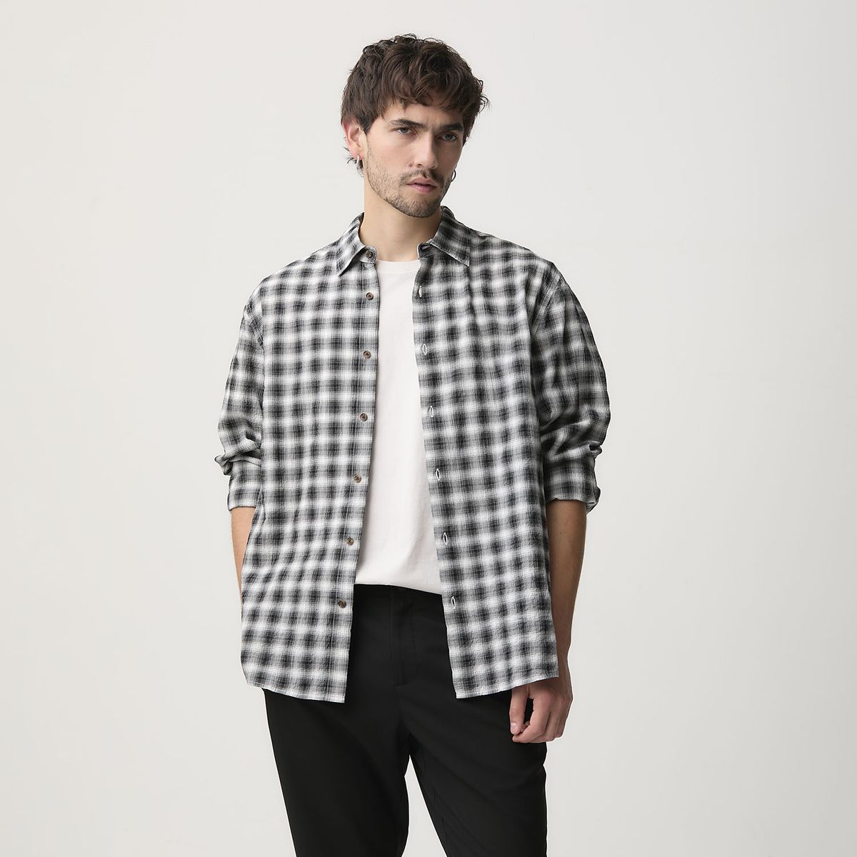 BASEMENT - Camisa Manga Corta Hombre Basement