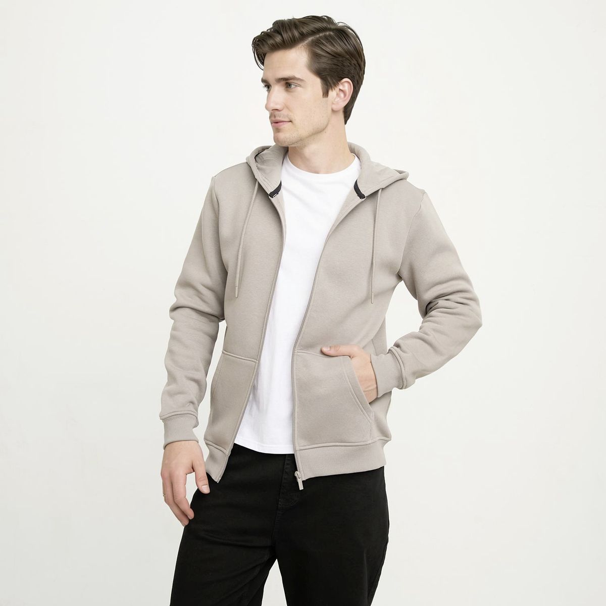 NEWPORT - Polerón con Cremallera y Gorro Newport Algodón Hombre