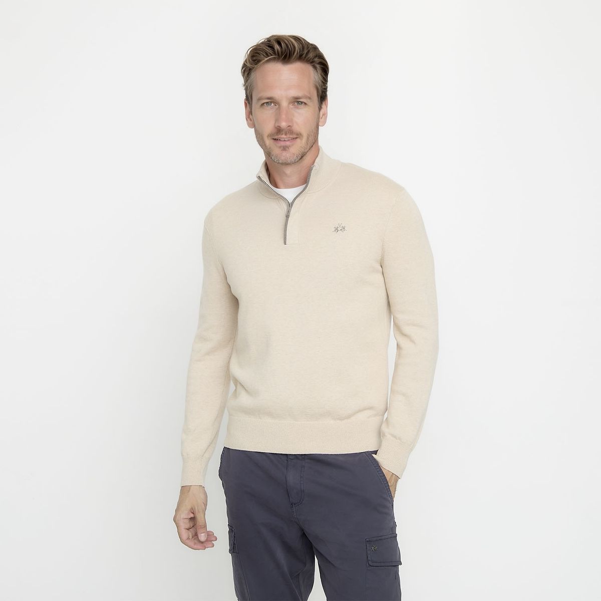 LA MARTINA - Sweater Sport Half Zipper Algodón Hombre La Martina