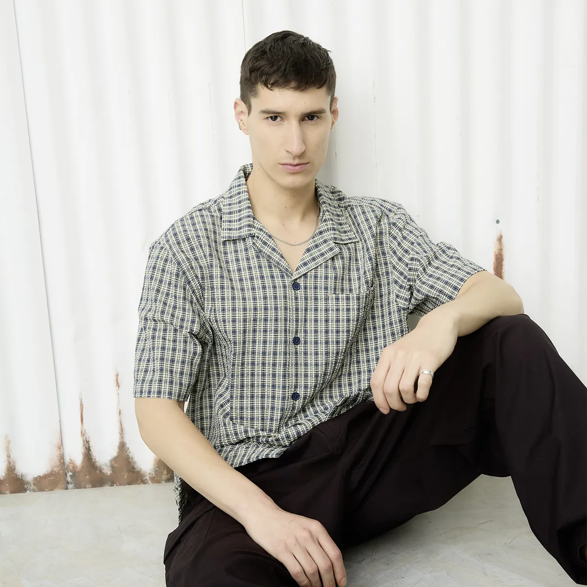 AMERICANINO - Camisa Manga Corta Casual Hombre Americanino