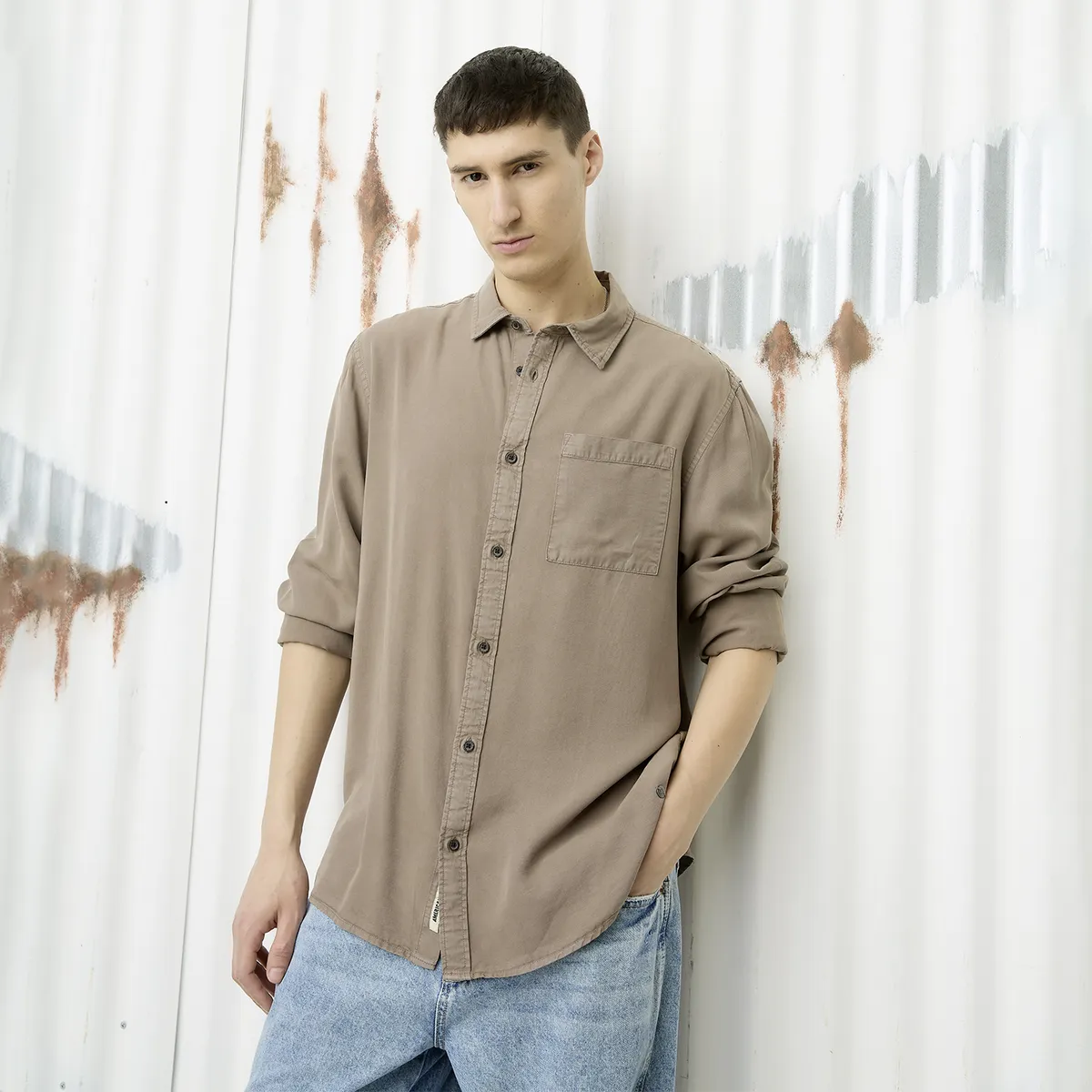 AMERICANINO - Camisa Manga Larga Casual Casual Hombre Americanino