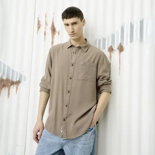 AMERICANINO - Camisa Manga Larga Casual Casual Hombre