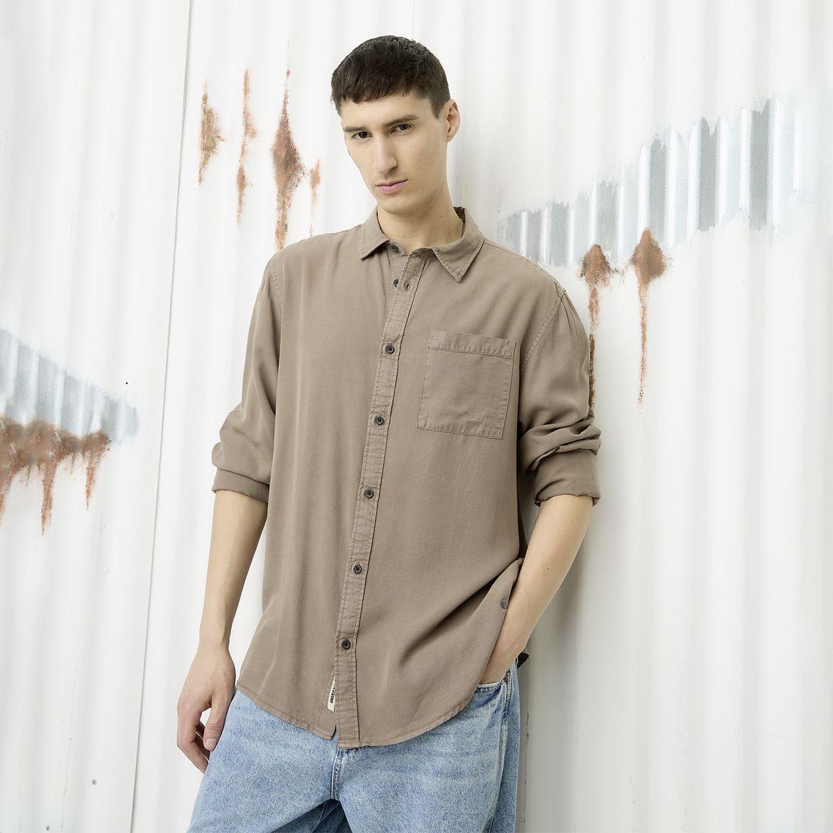 AMERICANINO - Camisa Manga Larga Casual Casual Hombre Americanino