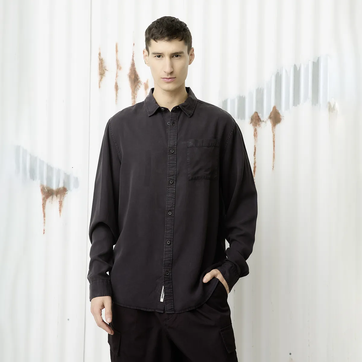 AMERICANINO - Camisa Manga Larga Casual Casual Hombre Americanino