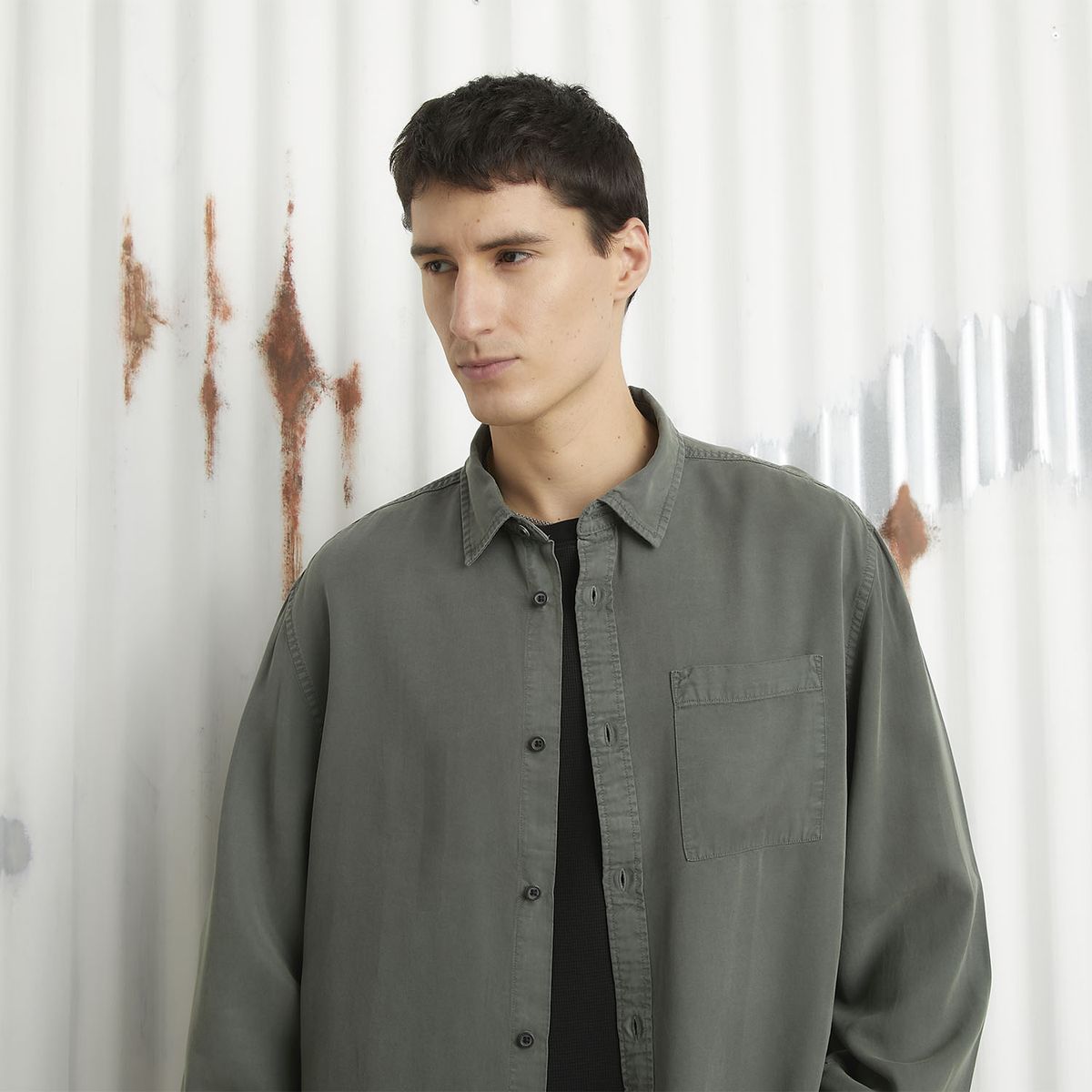 AMERICANINO - Camisa Manga Larga Casual Casual Hombre Americanino