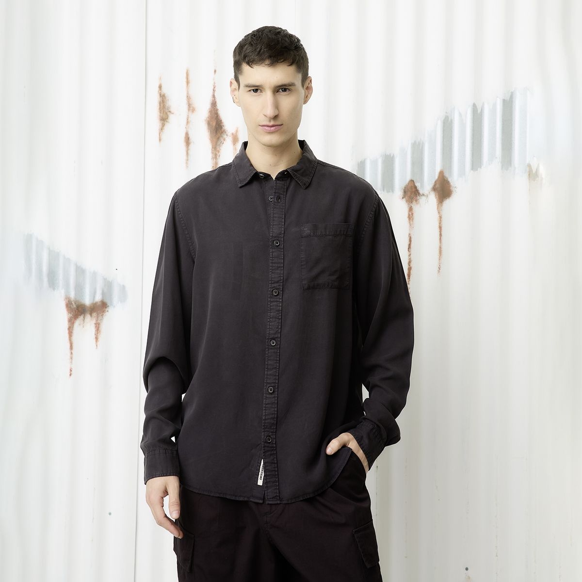 AMERICANINO - Camisa Manga Larga Casual Casual Hombre Americanino