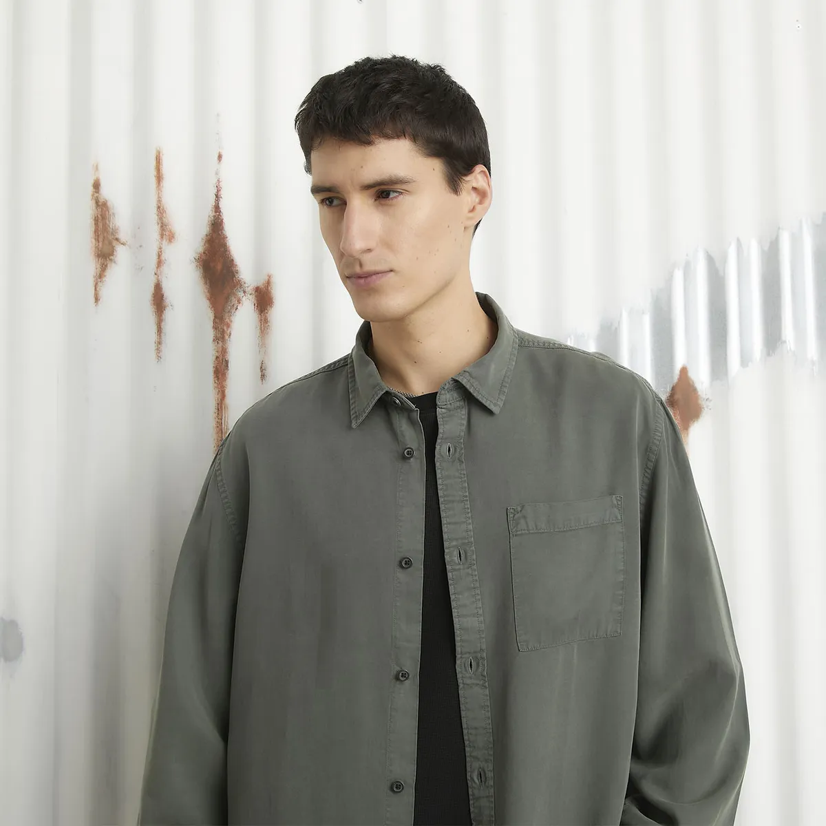 AMERICANINO - Camisa Manga Larga Casual Casual Hombre Americanino