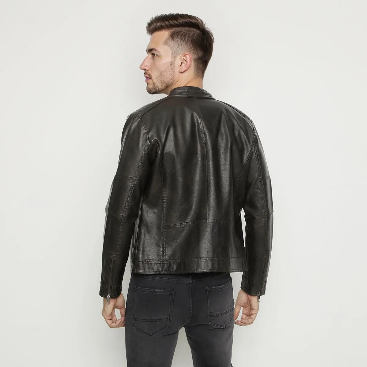 MOSSIMO - Chaqueta Efecto Cuero Hombre Mossimo