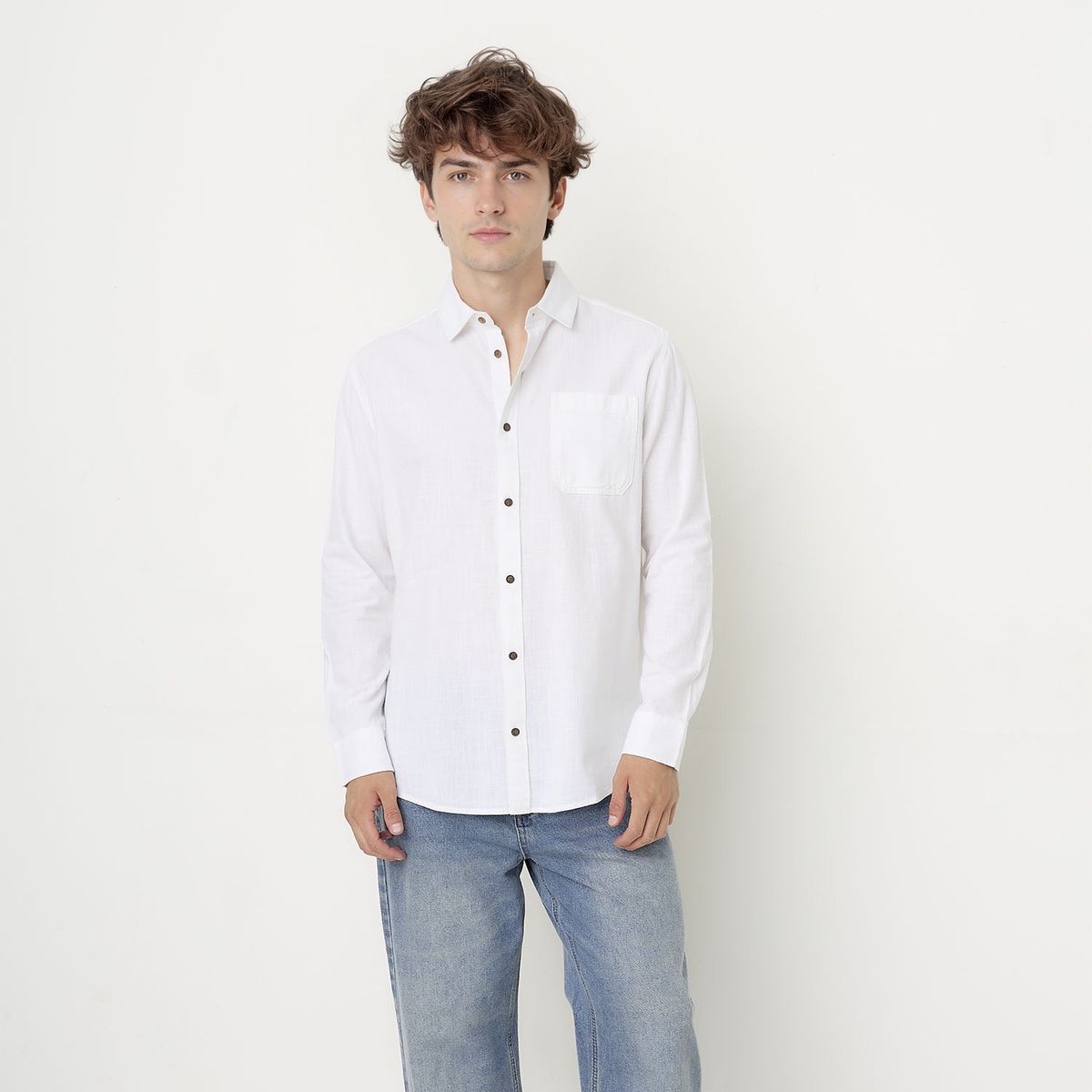 BEARCLIFF - Camisa Manga Larga Casual Casual Hombre Bearcliff
