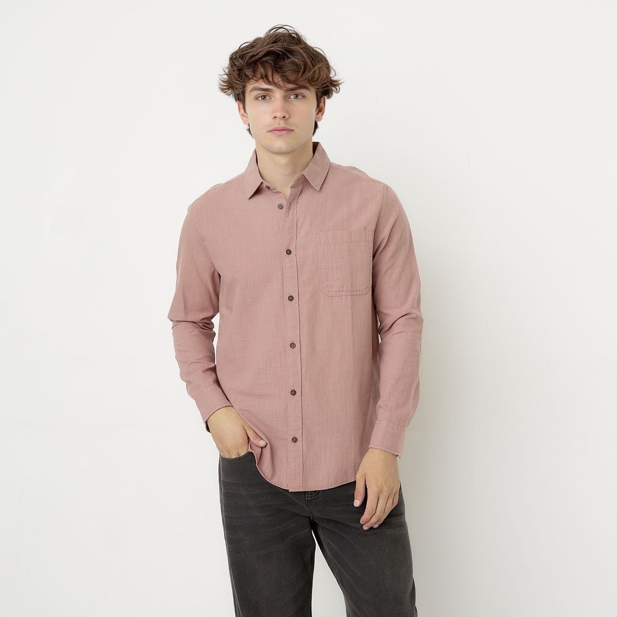 BEARCLIFF - Camisa Manga Larga Casual Casual Hombre Bearcliff