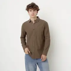 BEARCLIFF - Camisa Manga Larga Casual Casual Hombre